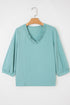 Relaxed Fit Crinkled Texture Frilled Neckline Blouse