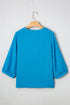 Relaxed Fit Crinkled Texture Frilled Neckline Blouse