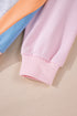 Relaxed Fit Curved Panel Design Crewneck Pullover Sweatshirt