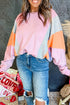 Relaxed Fit Curved Panel Design Crewneck Pullover Sweatshirt