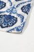 Relaxed Fit Damask Print Collared Button Down Shirt