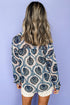 Relaxed Fit Damask Print Collared Button Down Shirt