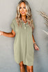 Relaxed Fit Dolman Sleeve Collared Shirt Dress