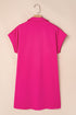 Relaxed Fit Dolman Sleeve Collared Shirt Dress