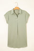 Relaxed Fit Dolman Sleeve Collared Shirt Dress