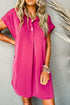 Relaxed Fit Dolman Sleeve Collared Shirt Dress