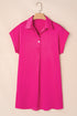 Relaxed Fit Dolman Sleeve Collared Shirt Dress