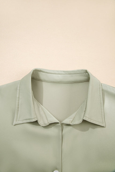 Relaxed Fit Dolman Sleeve Collared Shirt Dress