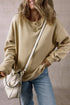 Relaxed Fit Drop Shoulder Crew Neck Pullover Sweatshirt
