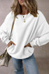 Relaxed Fit Drop Shoulder Crew Neck Pullover Sweatshirt