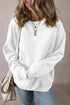 Relaxed Fit Drop Shoulder Crew Neck Pullover Sweatshirt