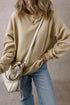 Relaxed Fit Drop Shoulder Crew Neck Pullover Sweatshirt