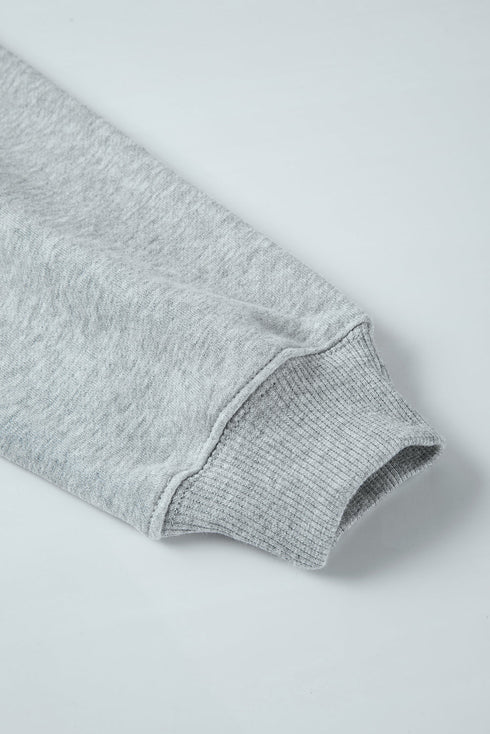 Relaxed Fit Drop Shoulder Crew Neck Pullover Sweatshirt