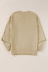 Relaxed Fit Drop Shoulder Crew Neck Pullover Sweatshirt