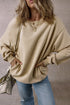 Relaxed Fit Drop Shoulder Crew Neck Pullover Sweatshirt