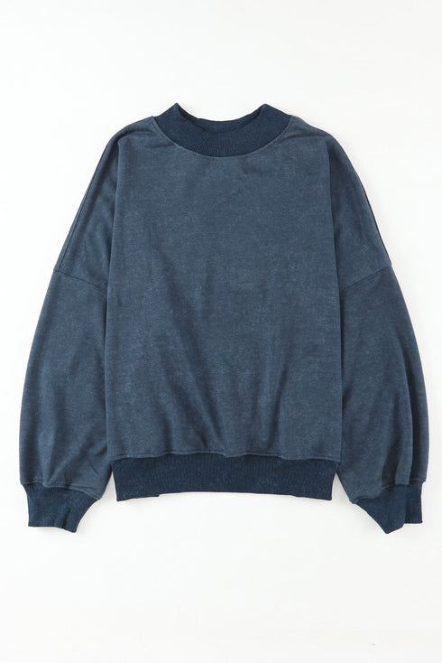 Relaxed Fit Drop Shoulder Crew Neck Sweatshirt