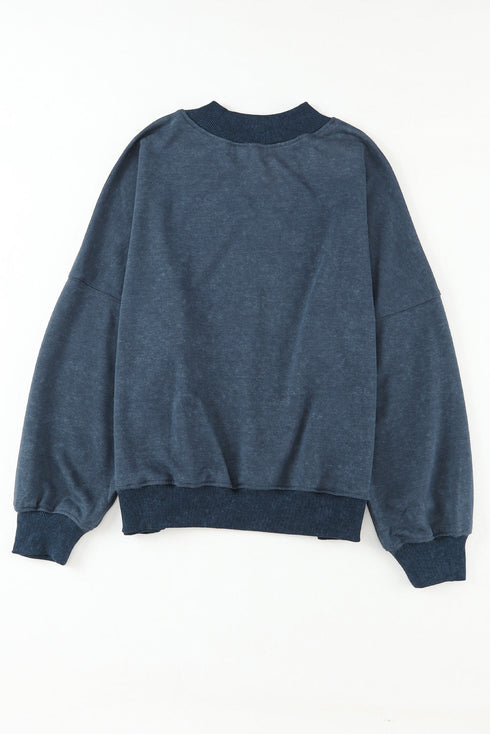 Relaxed Fit Drop Shoulder Crew Neck Sweatshirt
