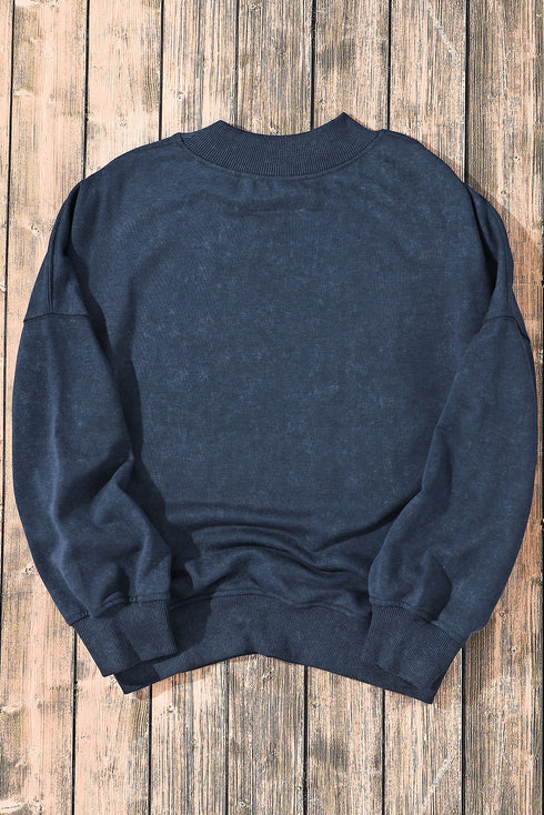 Relaxed Fit Drop Shoulder Crew Neck Sweatshirt