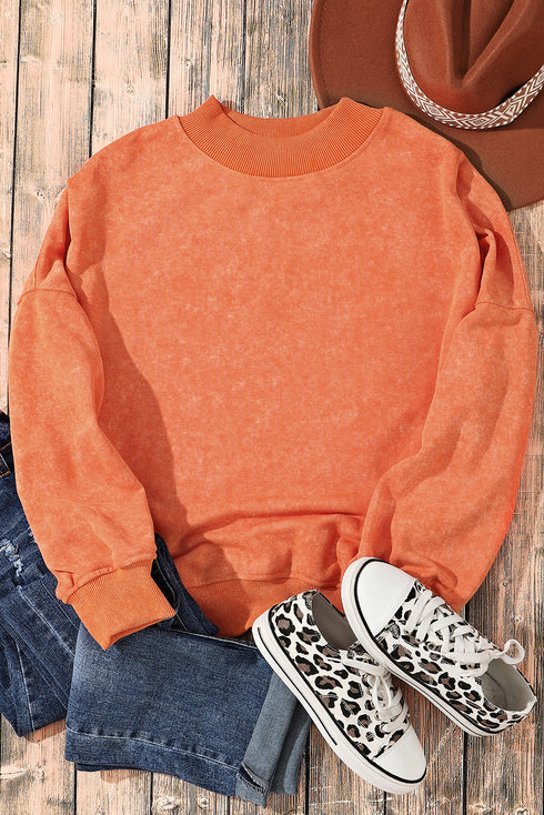 Relaxed Fit Drop Shoulder Crew Neck Sweatshirt