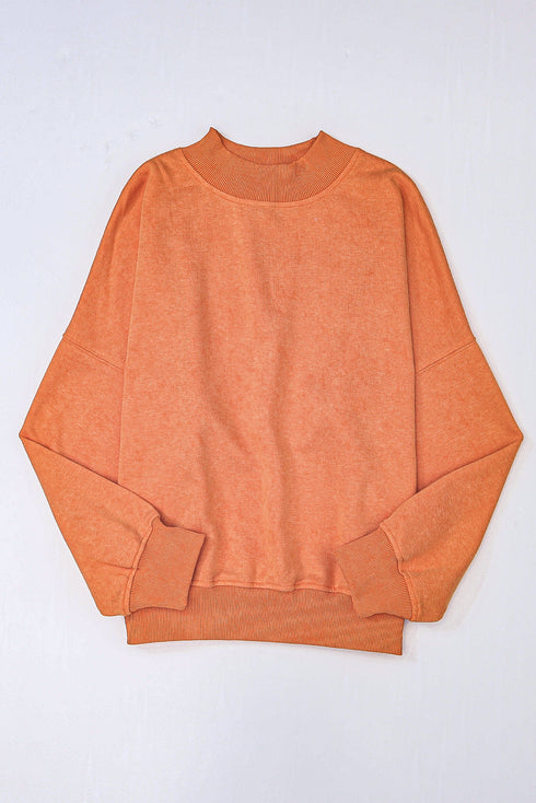 Relaxed Fit Drop Shoulder Crew Neck Sweatshirt
