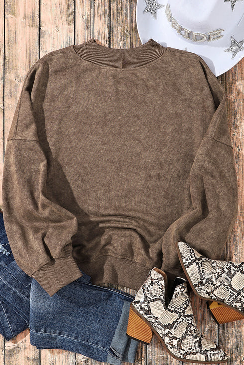Relaxed Fit Drop Shoulder Crew Neck Sweatshirt