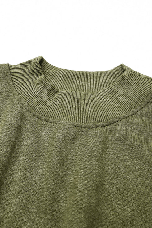 Relaxed Fit Drop Shoulder Crew Neck Sweatshirt