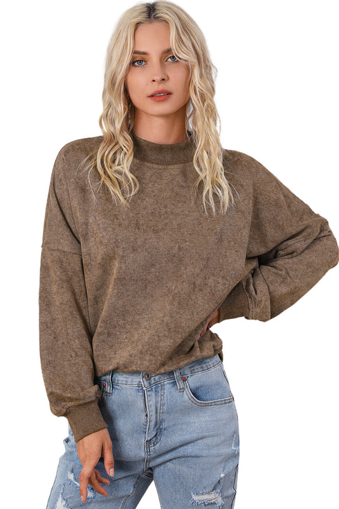 Relaxed Fit Drop Shoulder Crew Neck Sweatshirt