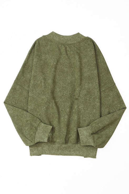 Relaxed Fit Drop Shoulder Crew Neck Sweatshirt