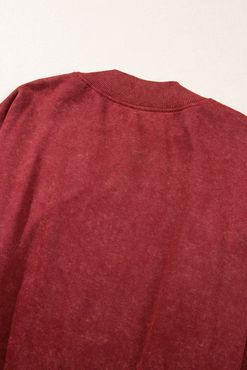 Relaxed Fit Drop Shoulder Crew Neck Sweatshirt
