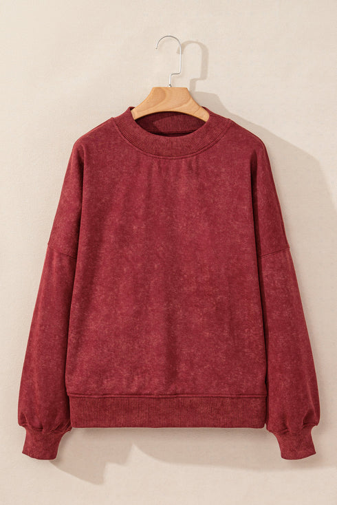 Relaxed Fit Drop Shoulder Crew Neck Sweatshirt