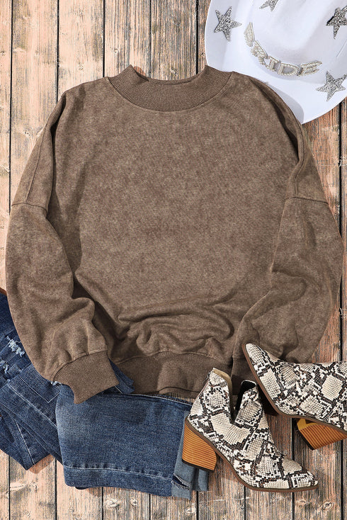 Relaxed Fit Drop Shoulder Crew Neck Sweatshirt