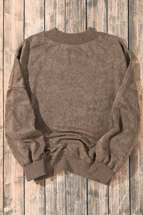 Relaxed Fit Drop Shoulder Crew Neck Sweatshirt