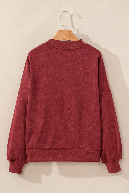Relaxed Fit Drop Shoulder Crew Neck Sweatshirt