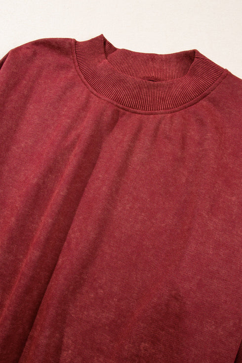 Relaxed Fit Drop Shoulder Crew Neck Sweatshirt