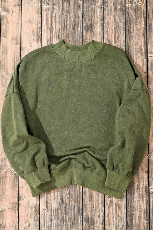 Relaxed Fit Drop Shoulder Crew Neck Sweatshirt