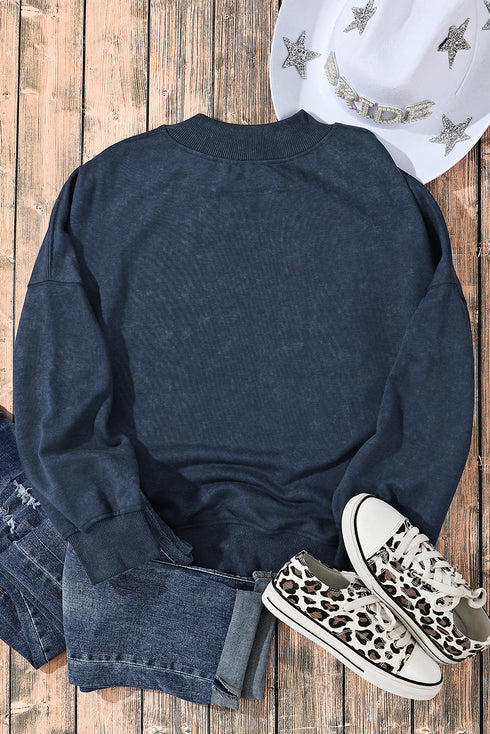 Relaxed Fit Drop Shoulder Crew Neck Sweatshirt