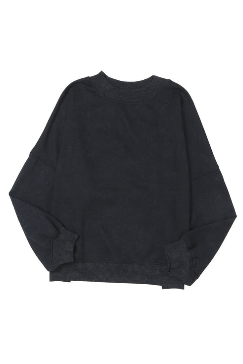 Relaxed Fit Drop Shoulder Crew Neck Sweatshirt