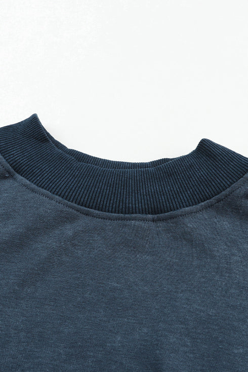 Relaxed Fit Drop Shoulder Crew Neck Sweatshirt