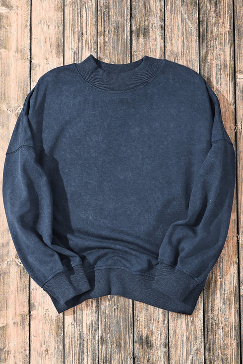 Relaxed Fit Drop Shoulder Crew Neck Sweatshirt