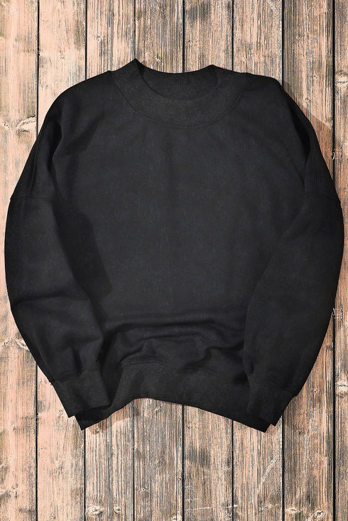 Relaxed Fit Drop Shoulder Crew Neck Sweatshirt