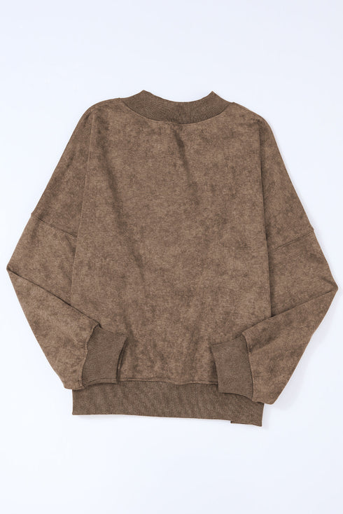 Relaxed Fit Drop Shoulder Crew Neck Sweatshirt