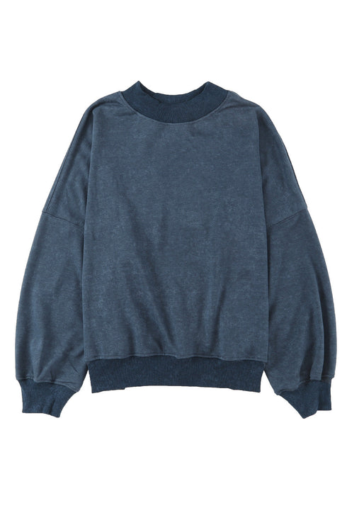 Relaxed Fit Drop Shoulder Crew Neck Sweatshirt