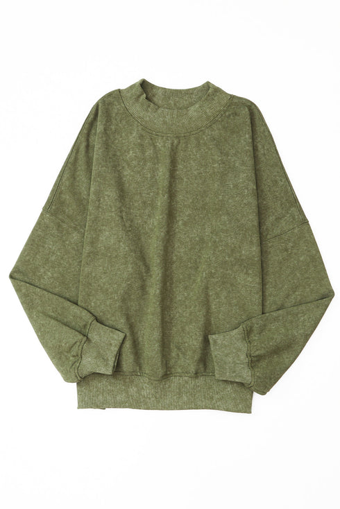 Relaxed Fit Drop Shoulder Crew Neck Sweatshirt