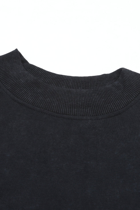Relaxed Fit Drop Shoulder Crew Neck Sweatshirt