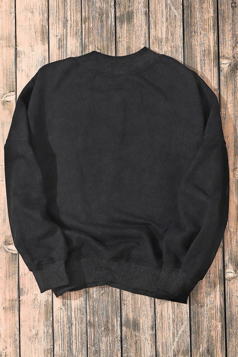 Relaxed Fit Drop Shoulder Crew Neck Sweatshirt