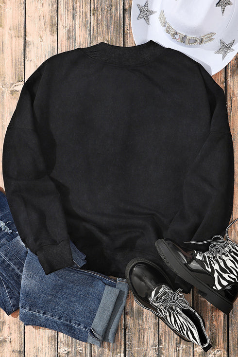 Relaxed Fit Drop Shoulder Crew Neck Sweatshirt