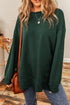Relaxed Fit Drop Shoulder Ribbed Trim Tunic Sweatshirt