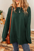 Relaxed Fit Drop Shoulder Ribbed Trim Tunic Sweatshirt