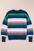 Relaxed Fit Drop Shoulder Textured Knit Striped Sweater