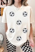 Relaxed Fit Embellished Soccer Ball Graphic Short Sleeve Tee